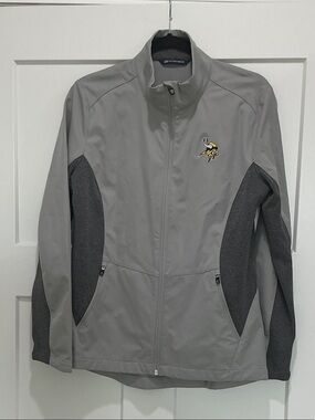 Cutter & Buck Gray Lightweight Vikings Logo Jacket